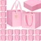 Mini Paper Gift Bags 50pcs 6x6x6’’ Square Favor Bags with Handles & DIY Tags